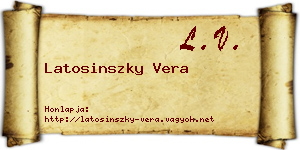Latosinszky Vera névjegykártya